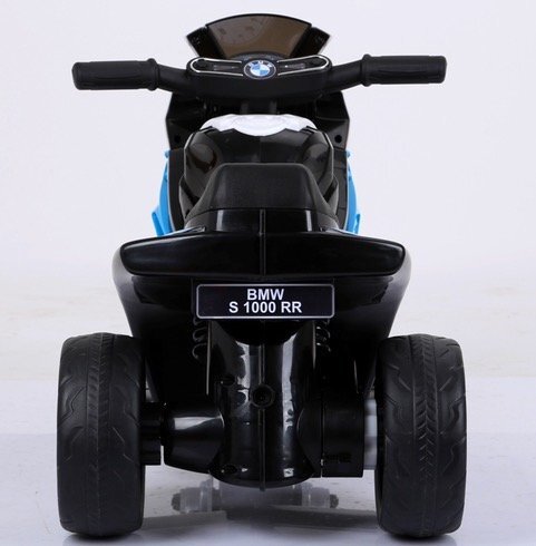 BMW Motocicleta electrica pentru copii S1000RR Albastru 69x44x36.5 cm varsta 1.5-4 ani roti si scaun din plastic putere 25W
