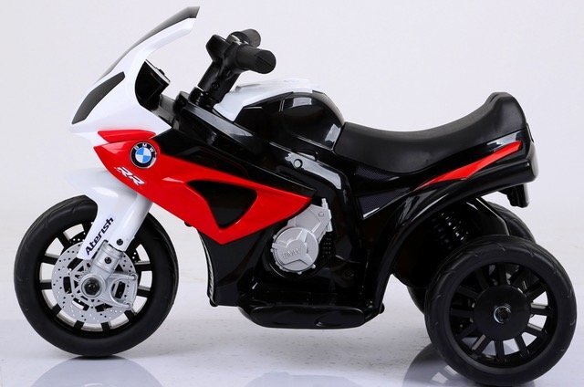 BMW Motocicleta electrica pentru copii S1000RR Rosu 69x44x36.5 cm varsta 1.5-4 ani roti si scaun din plastic putere 25W