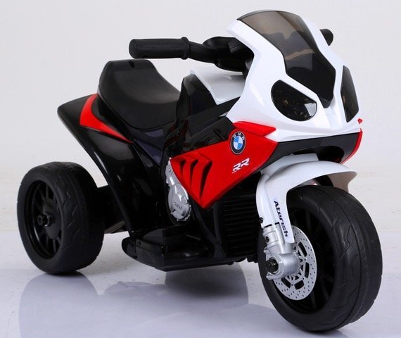 BMW Motocicleta electrica pentru copii S1000RR Rosu 69x44x36.5 cm varsta 1.5-4 ani roti si scaun din plastic putere 25W