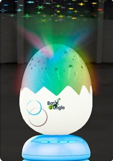 BO Jungle Lampa de veghe si proiector pentru copii si bebelusi forma Ou cu stelute