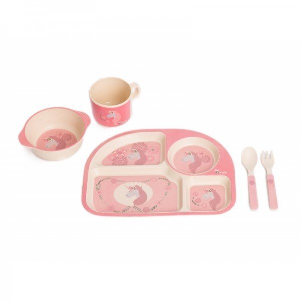 BO Jungle Set cina pentru bebelusi Unicorn Roz