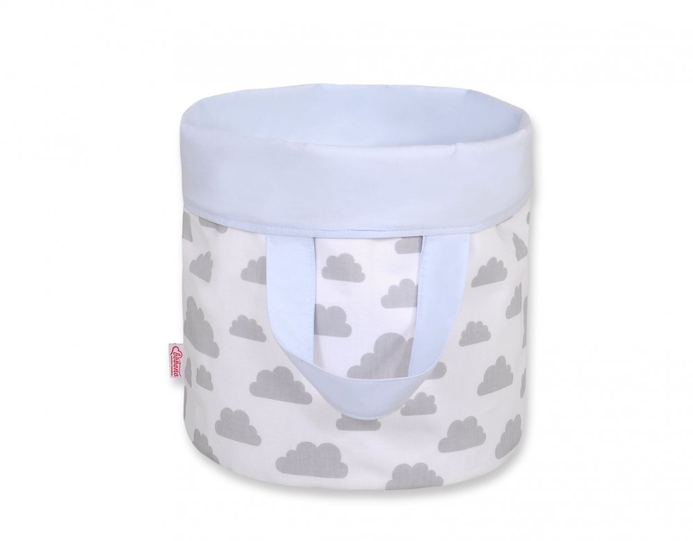 Bobono Cos rotund pentru depozitare jucarii size S Clouds Grey Blue