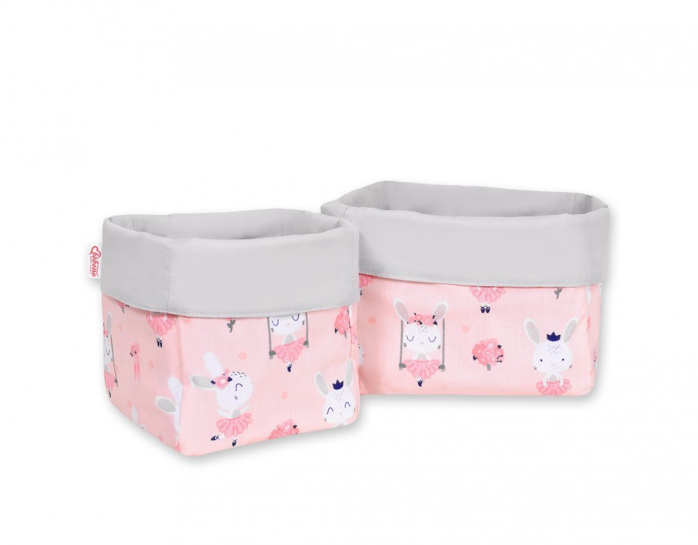 Bobono Set 2 cosuri pentru depozitare jucarii si accesorii Ballerinas Pink Powder Pink
