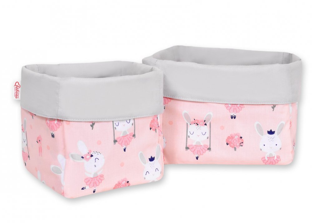 Bobono Set 2 cosuri pentru depozitare jucarii si accesorii Ballerinas Pink Powder Pink