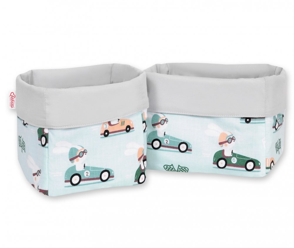 Bobono Set 2 cosuri pentru depozitare jucarii si accesorii Mint Rabbits