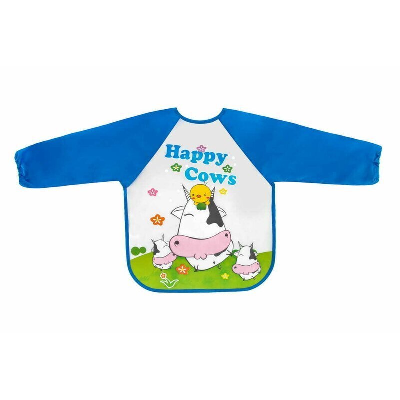 Bocioland Baveta impermeabila cu maneci lungi Happy Cows