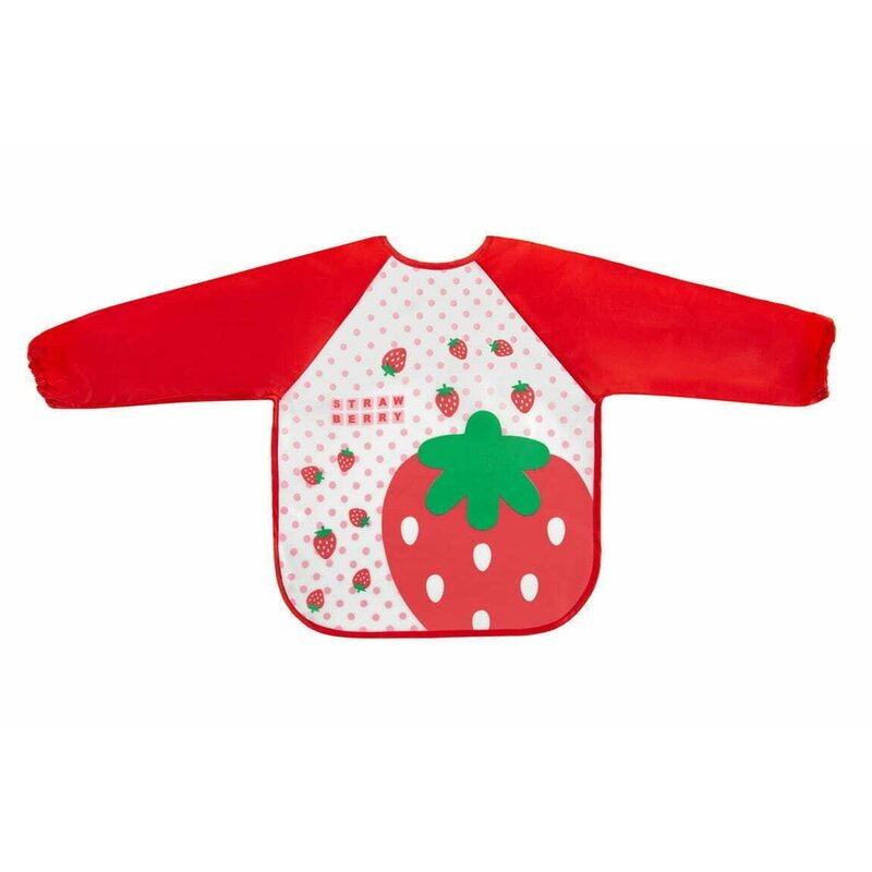 Bocioland Baveta impermeabila cu maneci lungi Strawberry