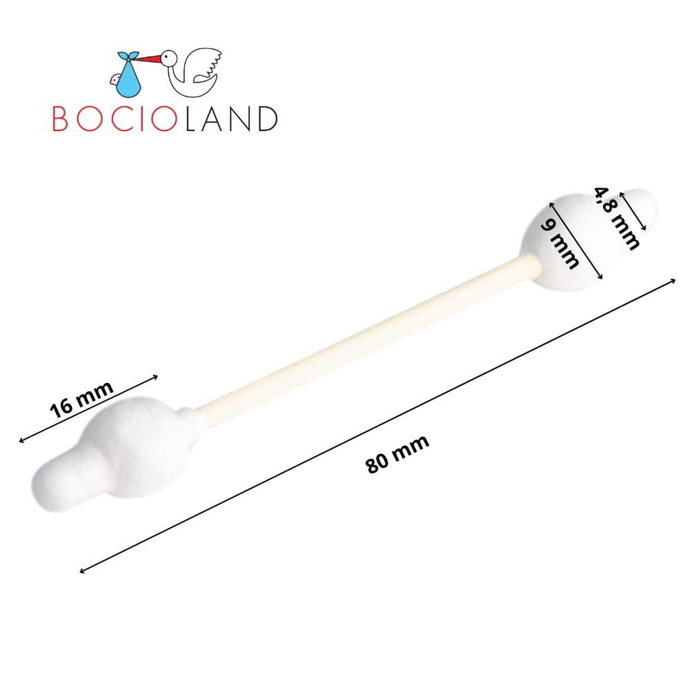 Bocioland Betisoare de urechi 60 buc cu protectie pentru bebelusi si copii