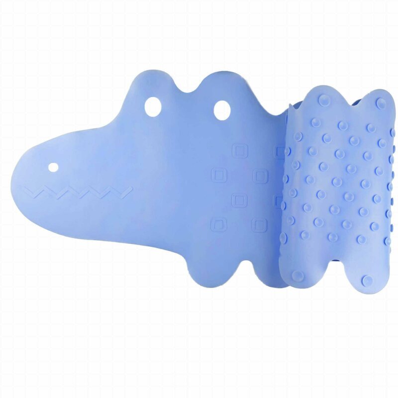 Bocioland Covoras de baie Antiderapant Cu ventuze Silicon 33 x 90 cm Crocodile Blue