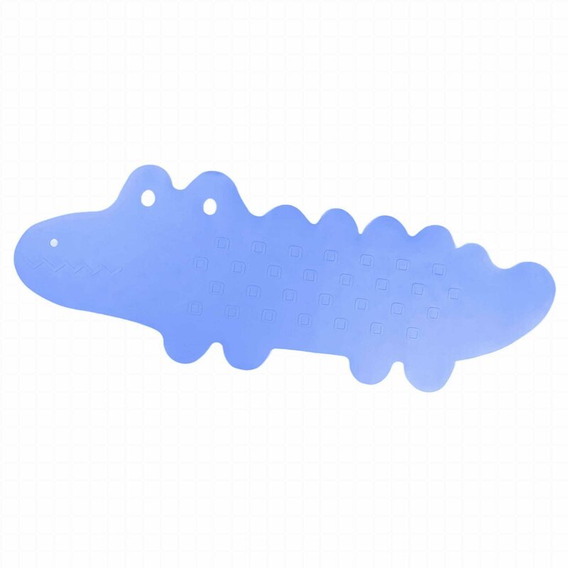 Bocioland Covoras de baie Antiderapant Cu ventuze Silicon 33 x 90 cm Crocodile Blue
