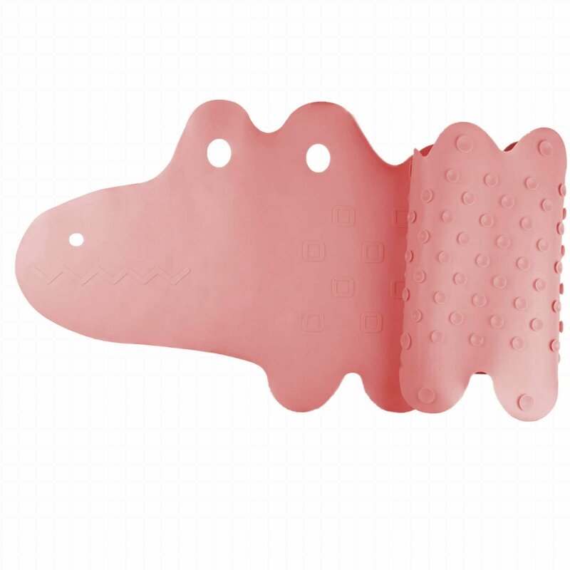 Bocioland Covoras de baie Antiderapant Cu ventuze Silicon 33 x 90 cm Crocodile Pink
