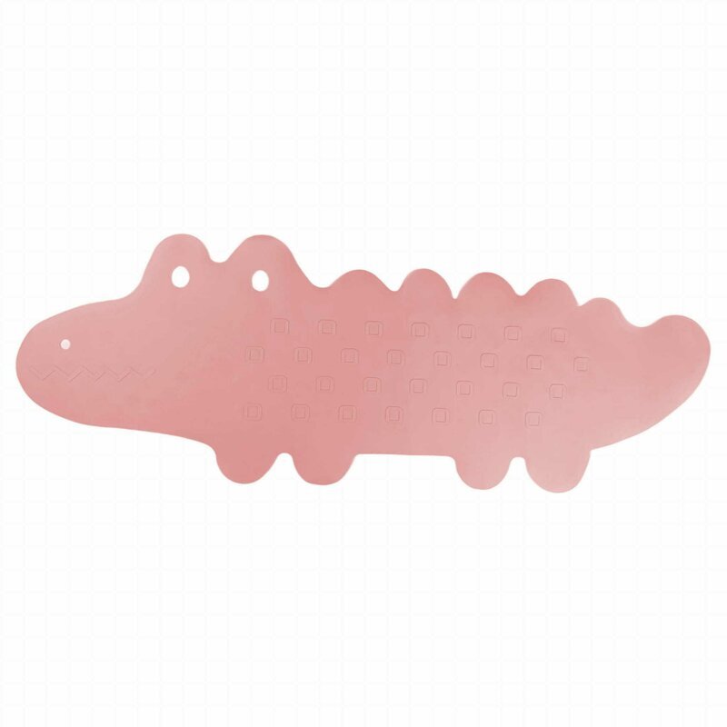 Bocioland Covoras de baie Antiderapant Cu ventuze Silicon 33 x 90 cm Crocodile Pink