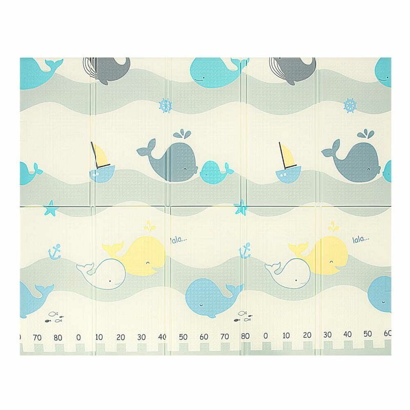 Bocioland Covoras de joaca Water City pliabil protectie impotriva loviturilor 180 x 150 cm cu Imprimeu pe ambele parti potrivit pentru interior si exterior