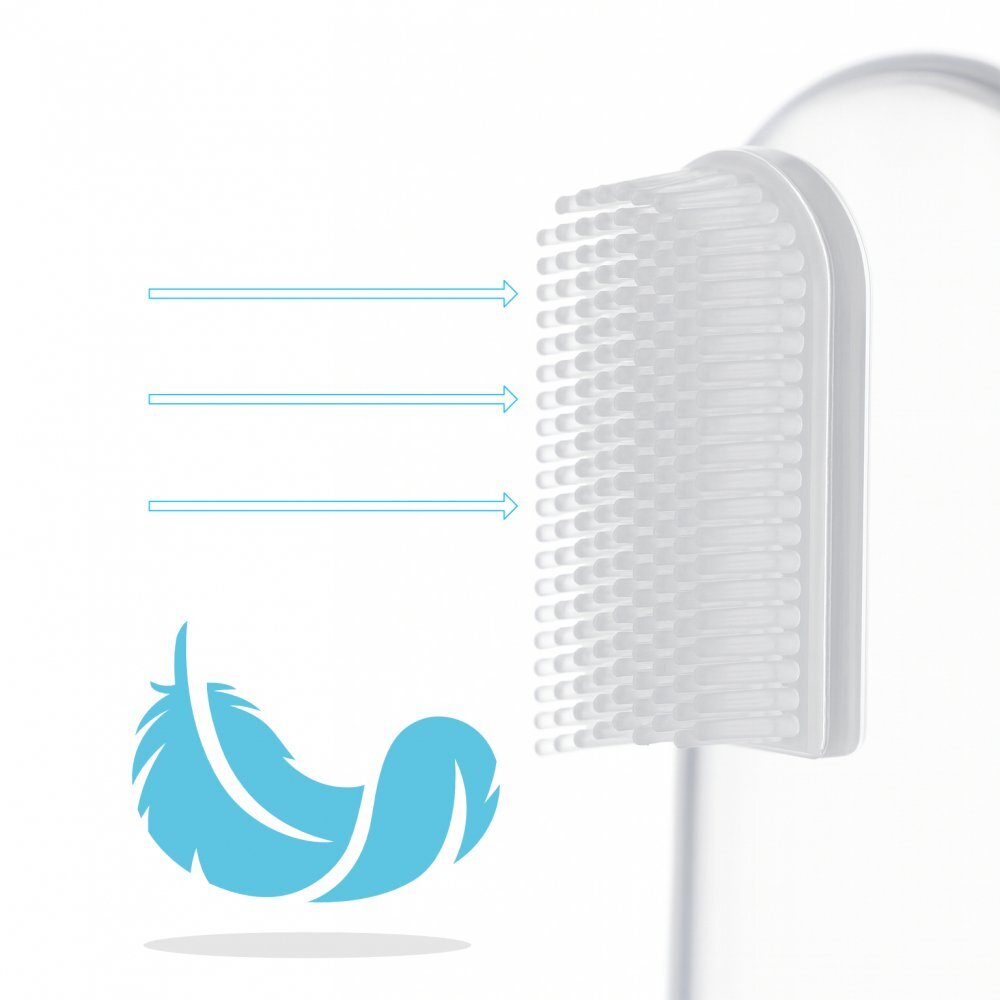 Bocioland Degetar din silicon pentru masarea gingiilor cu carcasa de protectie inclusa