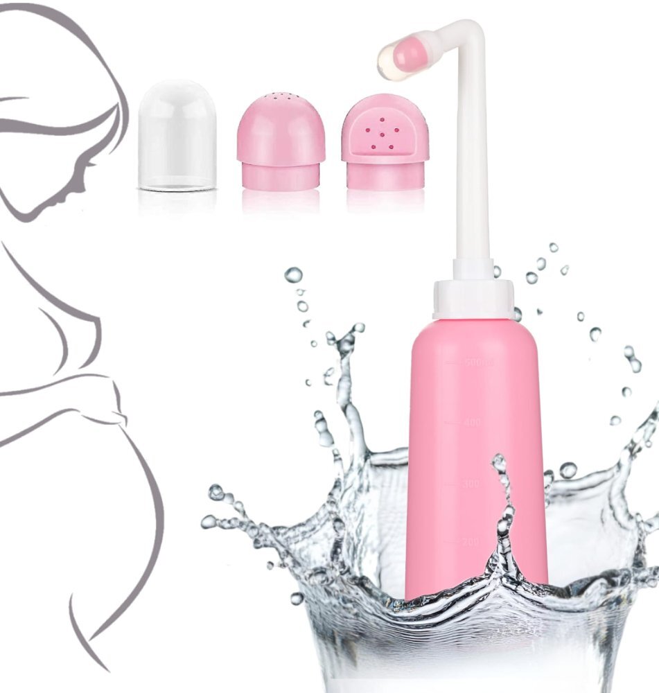 Bocioland Dispozitiv pentru igiena intima postpartum Roz capacitate 500ml 2 capete dus