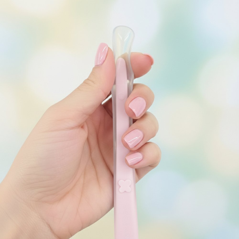 Bocioland Lingurita din silicon pentru copii Pink lungime 155 cm