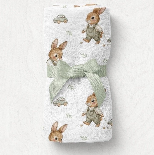 Bocioland Paturica mutifunctionala BUNNY 110x110 cmtesatura din fibre de bambus super absorbant suprafata catifelata utilizare caruciorpatutscaun automaterial respirabil certificat OEKO-TEX