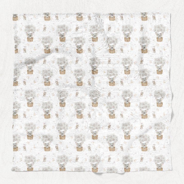 Bocioland Paturica mutifunctionala Koala 110x110 cm tesatura din fibre de bambus super absorbant suprafata catifelata utilizare caruciorpatutscaun automaterial respirabil certificat OEKO-TEX