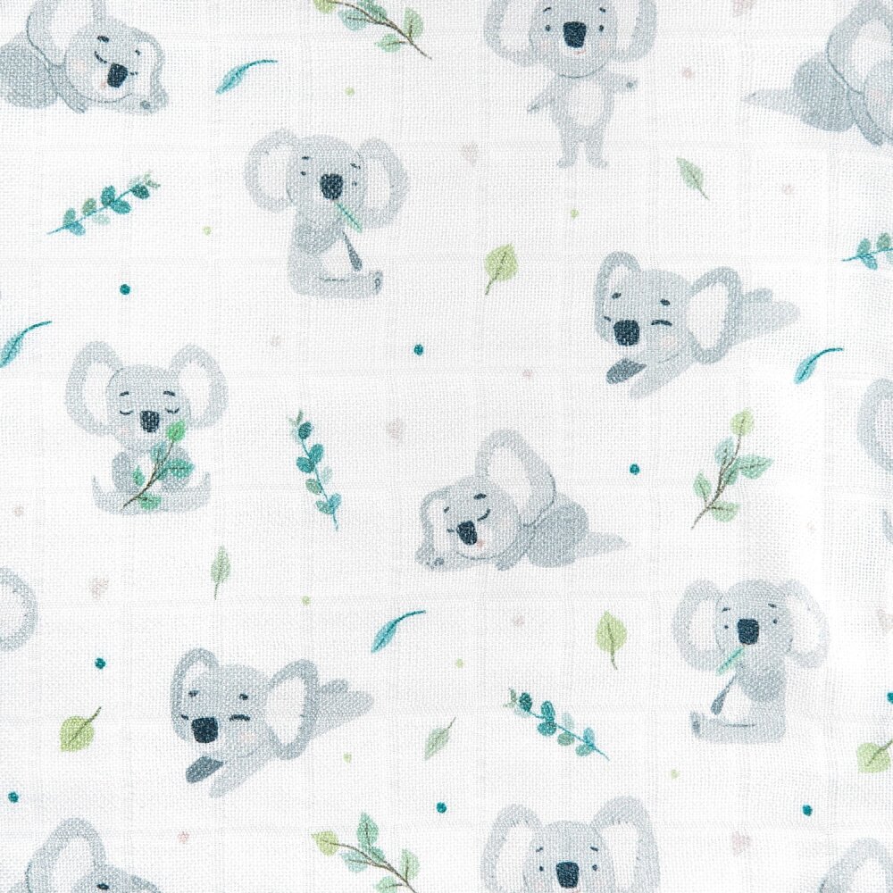 Bocioland Paturica mutifunctionala Koala 120x120 cm tesatura din fibre de bambus super absorbant suprafata catifelata utilizare caruciorpatutscaun automaterial respirabil certificat OEKO-TEX