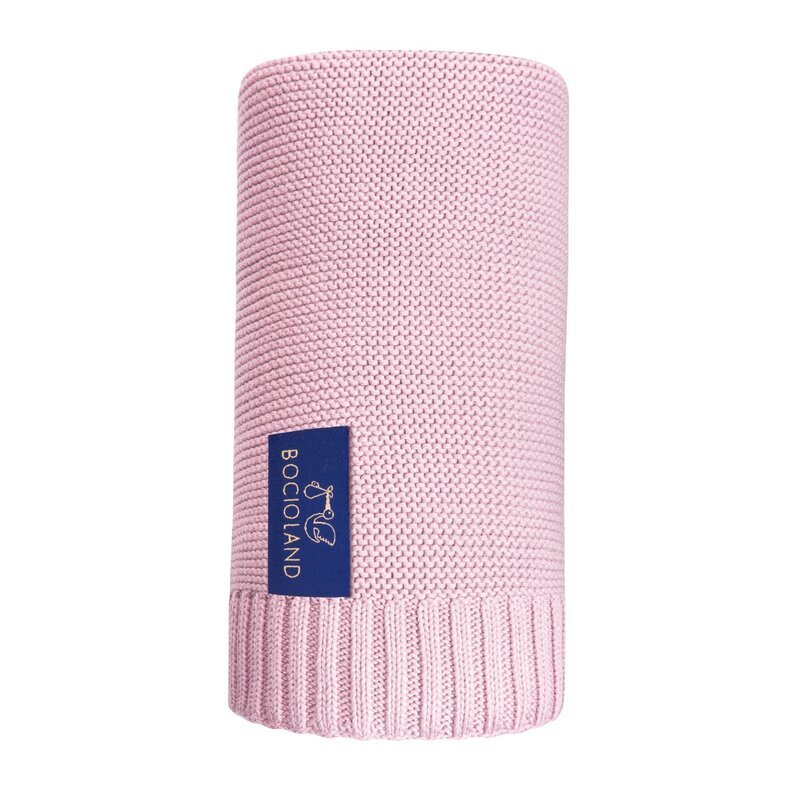 Bocioland Paturica tricotata Paris din bambus si bumbac antialergica si antibacteriana 80 x 100 cm pink