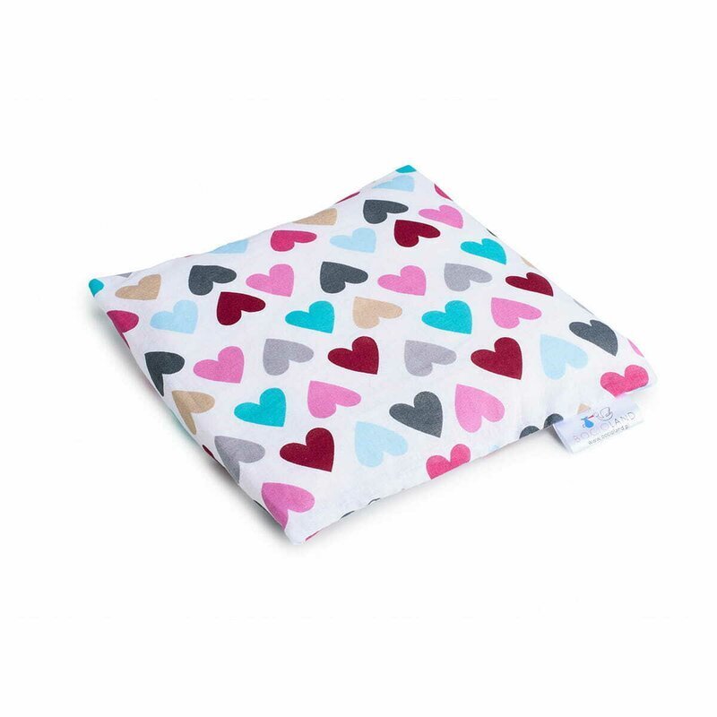 Bocioland Pernuta anticolici Bociolad Umpluta cu samburi de cirese Cu husa din bumbac 20x20 cm 0 luni+ Colorful Hearts