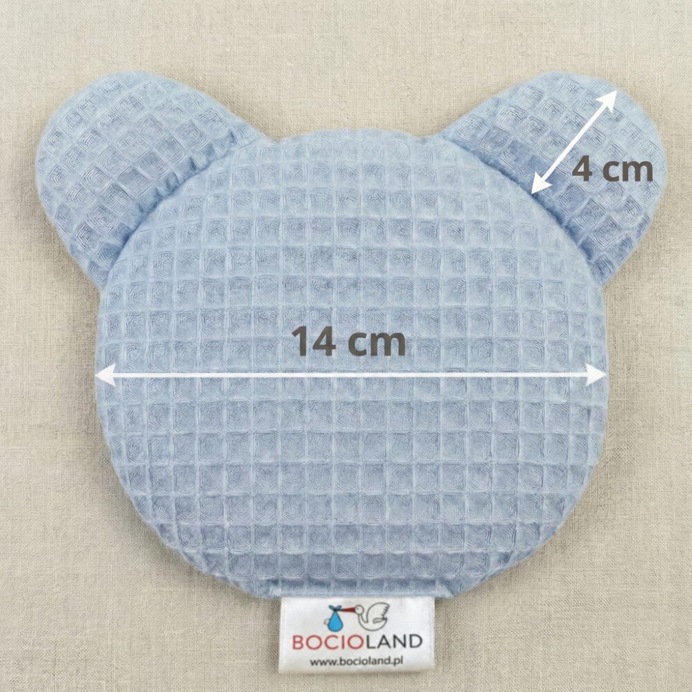 Bocioland Pernuta anticolici cu samburi de cirese si lavanda Teddy Albastru diametru 14 cmhusa din bumbac 100 cu textura waffle utilizare rececald