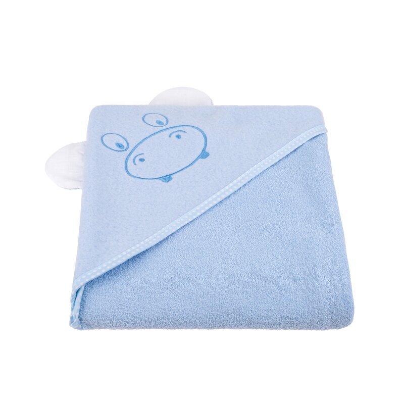 Bocioland Prosop din bumbac terry pentru copii Hippo Blue 80x80 cmgluga brodataurechi decorative