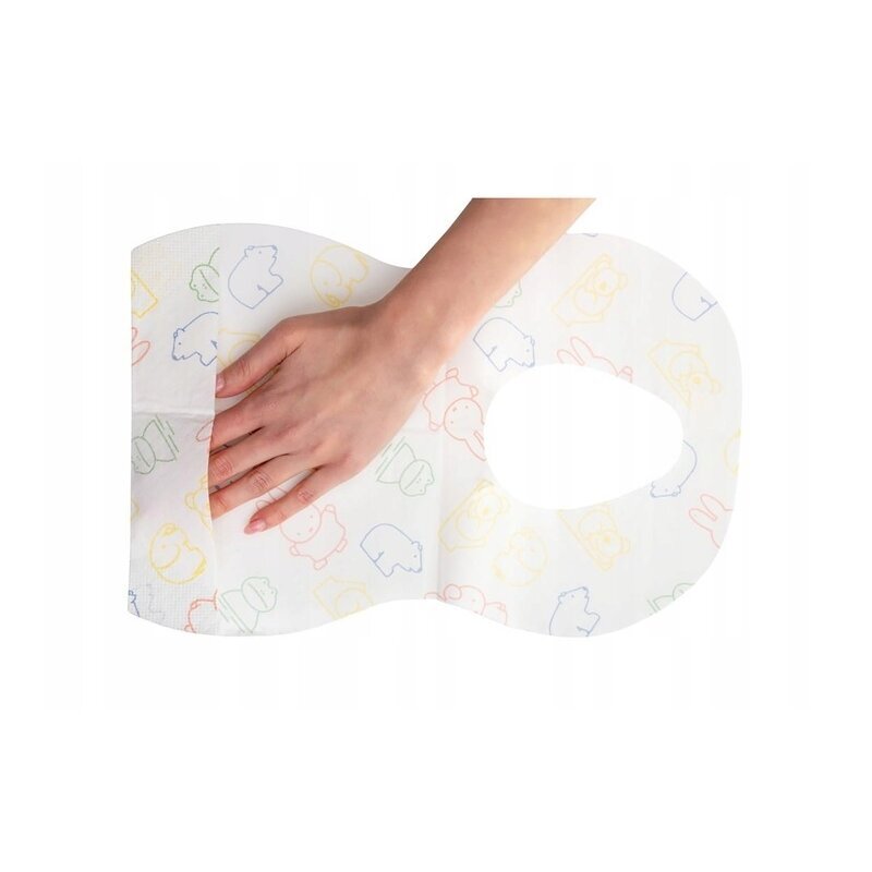 Bocioland Set 10 bavete copii de unica folosinta cu buzunar benzi adezive pentru fixare suprafata absorbanta