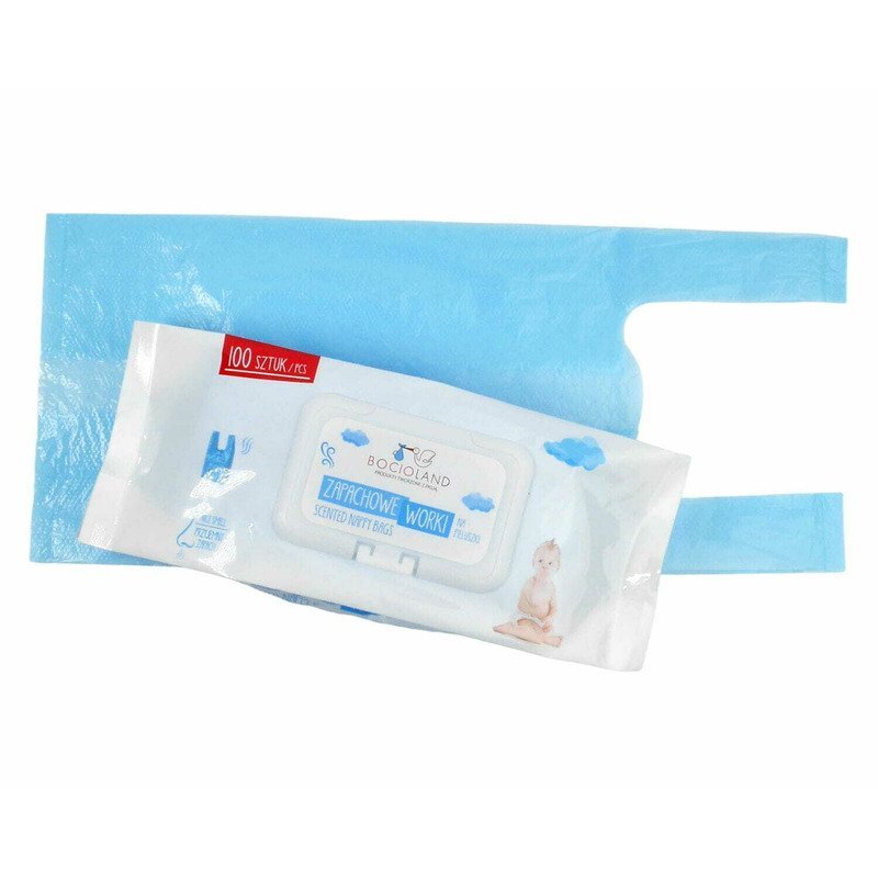 Bocioland Set 100 bucati saci parfumati pentru scutece folosite