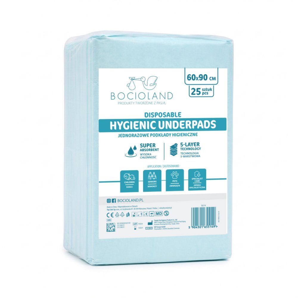 Bocioland Set aleze impermeabile de unica folosinta 25 bucati 90x60 cm