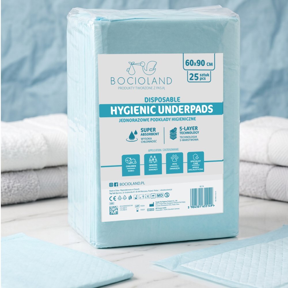 Bocioland Set aleze impermeabile de unica folosinta 25 bucati 90x60 cm