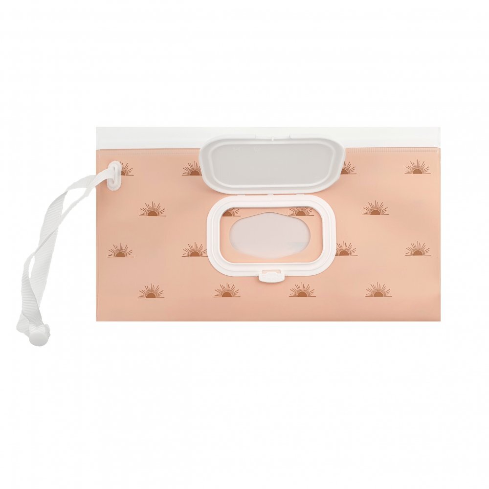 Bocioland Suport portabil pentru servetele umede Pinkcu capac etansare dubla agatatoare practica cu capsa dimensiune 24x13.5x5 cm