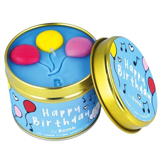 Bomb Cosmetics Lumanare parfumata 180g Happy Birthday Cutie metalica