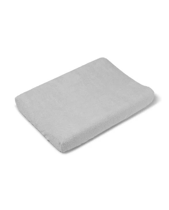 Bonjourbébé Husa de protectie pentru salteaua de infasat Bonjourbebe Gri bumbac buclat cu elastic 80x50 cm