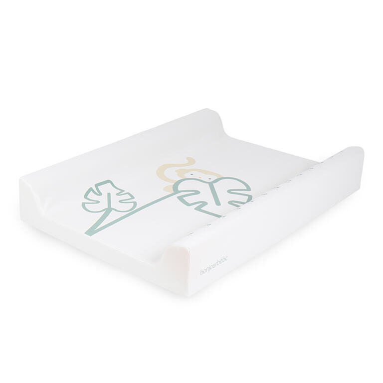 Bonjourbébé Saltea de infasat cu spate intarit si margini de protectie 50x70 cm Monstera Monkey