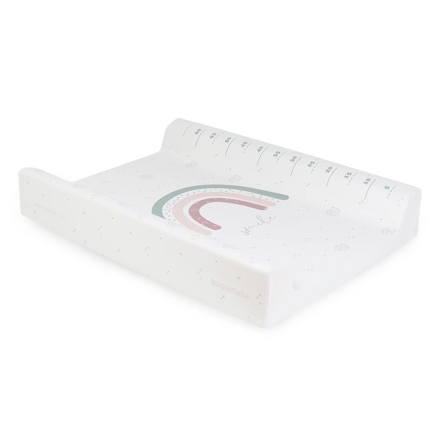 Bonjourbébé Saltea de infasat cu spate intarit si margini de protectie 50x70 cm Rainbow pink