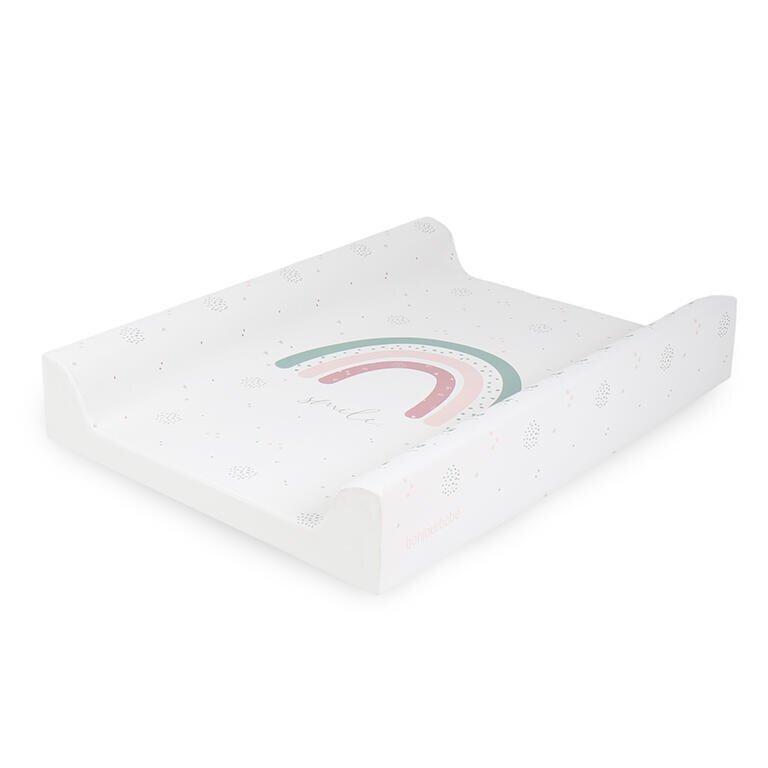 Bonjourbébé Saltea de infasat cu spate intarit si margini de protectie 50x70 cm Rainbow pink