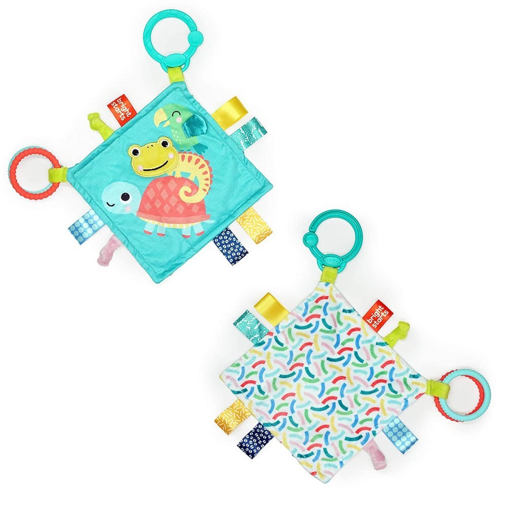 BRIGHT STARTS Jucarie mini paturica cu animalute vesele