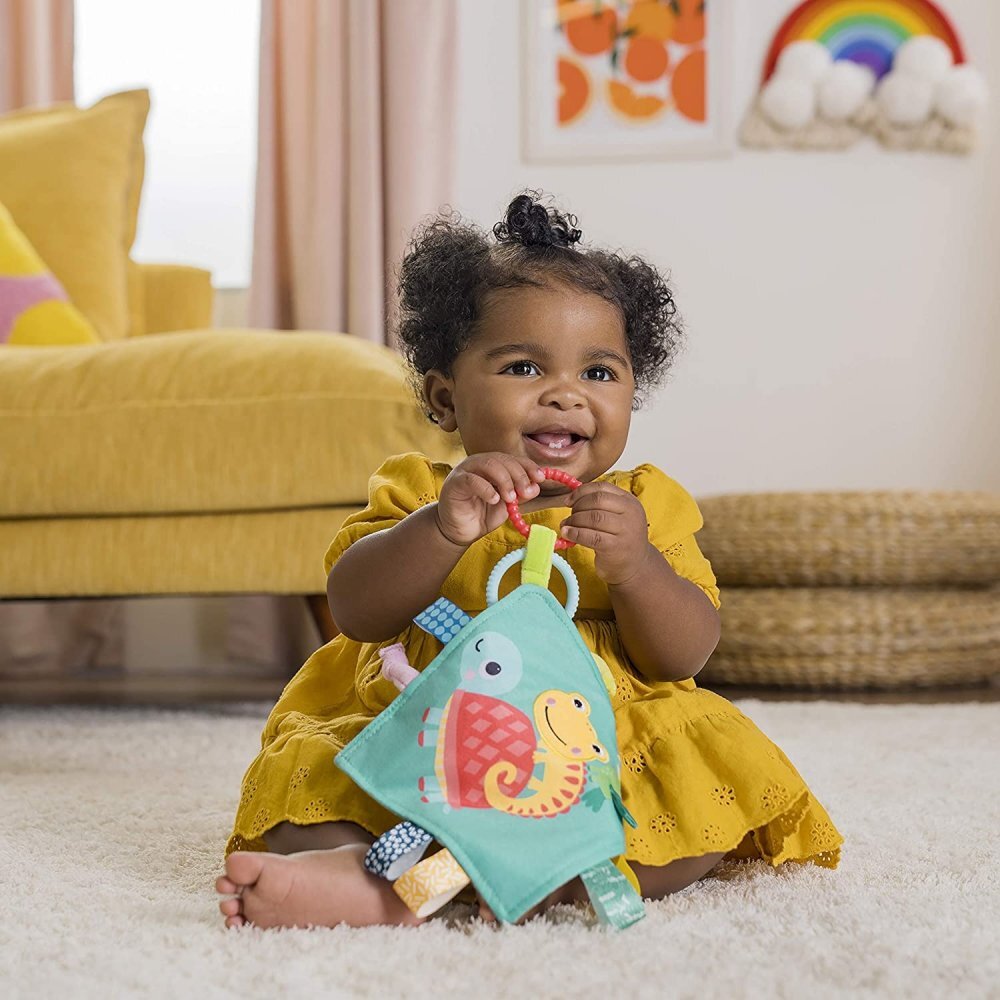 BRIGHT STARTS Jucarie mini paturica cu animalute vesele