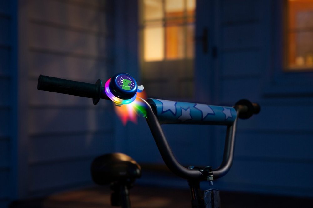 Brightz Clopotel albastru cu lumini led multicolore pentru bicicleta