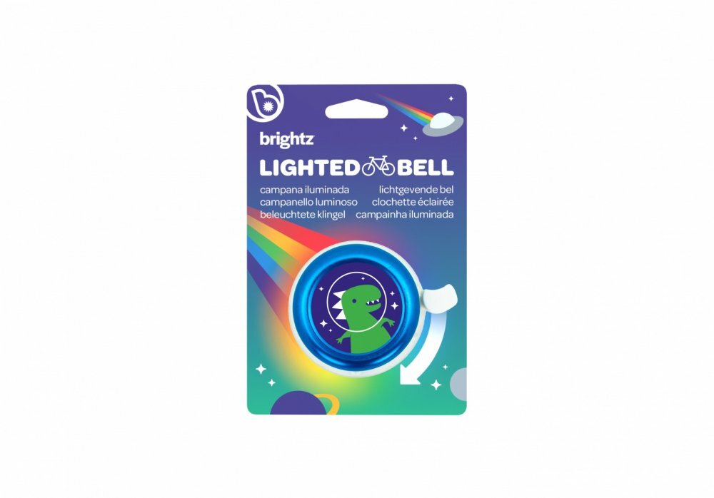 Brightz Clopotel albastru cu lumini led multicolore pentru bicicleta