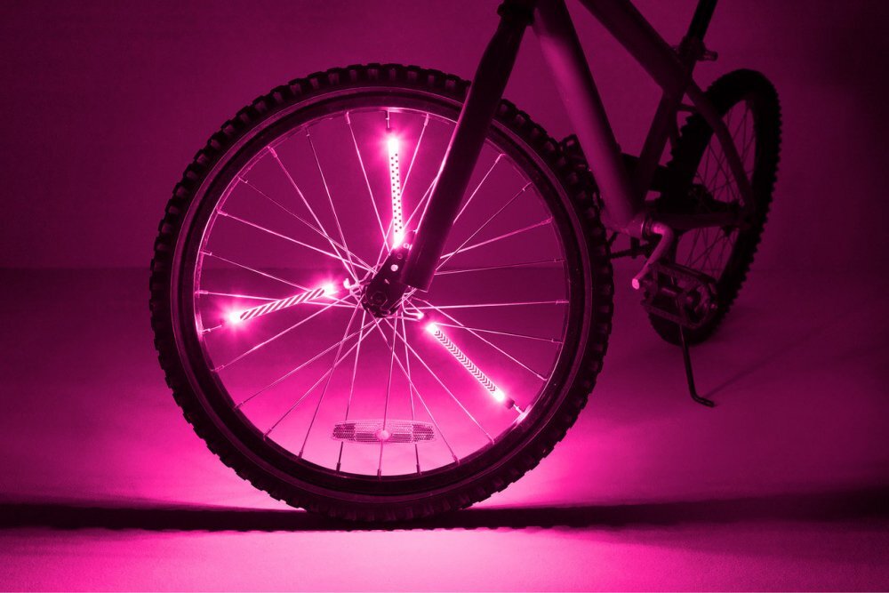 Brightz Lumini tubulare led pentru roti bicicleta Spin roz