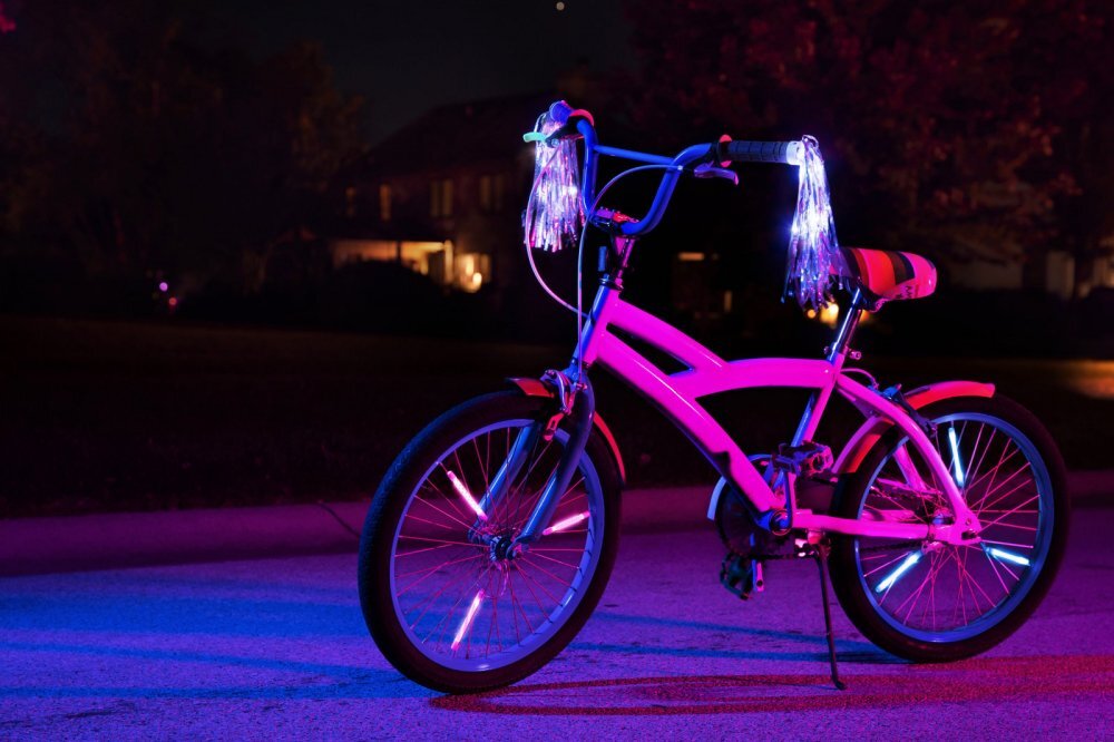Brightz Lumini tubulare led pentru roti bicicleta Spin roz