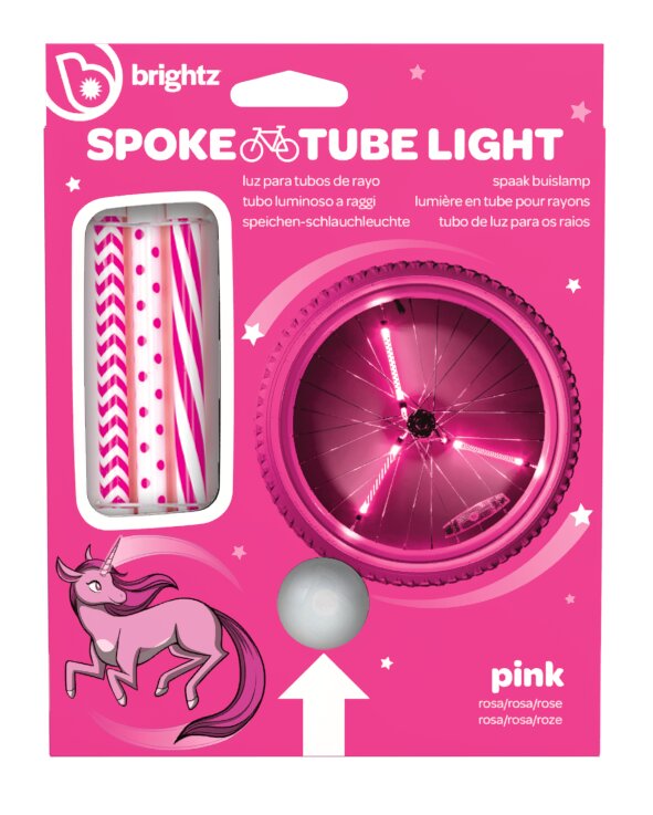 Brightz Lumini tubulare led pentru roti bicicleta Spin roz