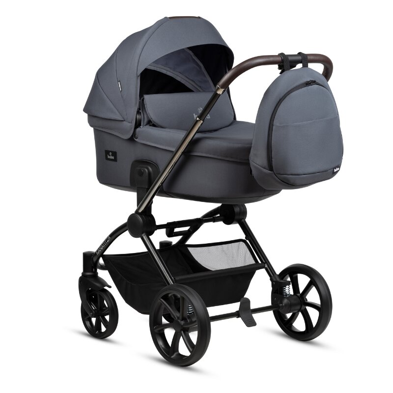 Buba Carucior pentru copii Kanatitza Ebony 2 in 1 cu suspensii scaun reversibil rucsac suport pahar plasa insecte si husa ploaie