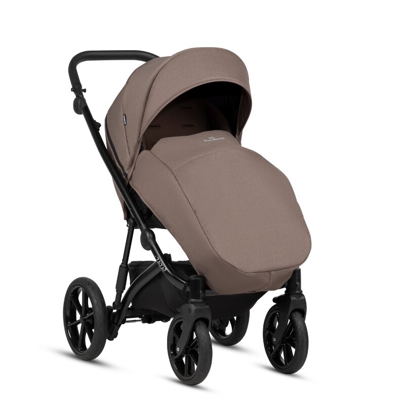 Buba Carucior pentru copii Zaza2 Coffee Brown 2 in 1 cu suspensii scaun reversibil rucsac suport pahar plasa insecte si husa ploaie