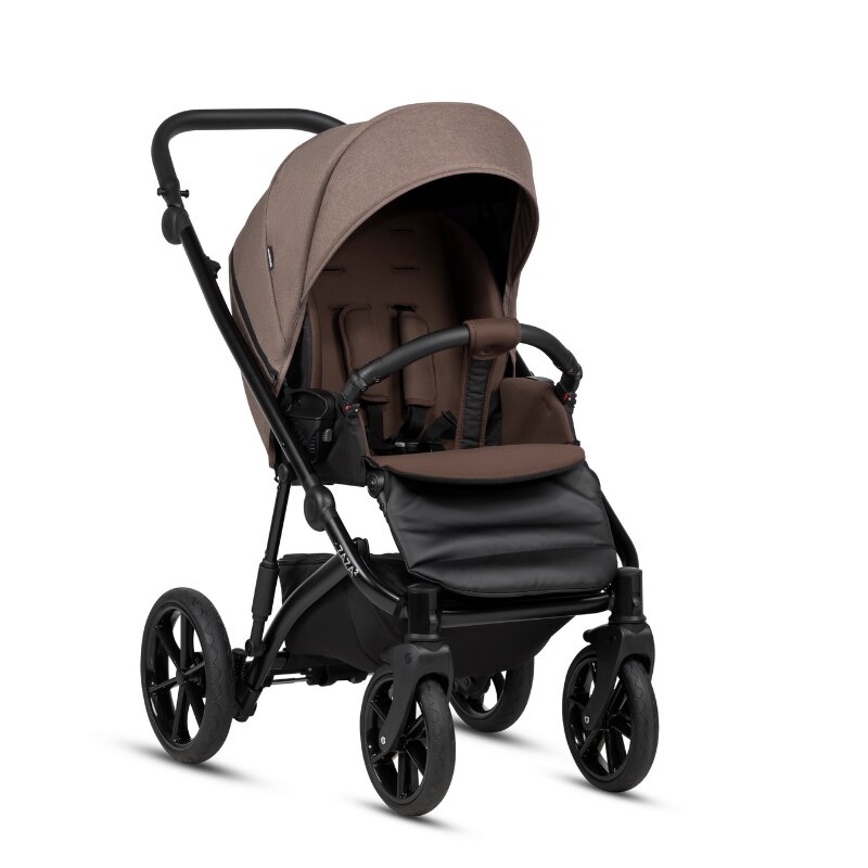 Buba Carucior pentru copii Zaza2 Coffee Brown 2 in 1 cu suspensii scaun reversibil rucsac suport pahar plasa insecte si husa ploaie