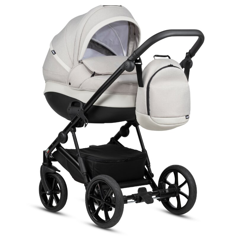 Buba Carucior pentru copii Zaza2 Cream 2 in 1 cu suspensii scaun reversibil rucsac suport pahar plasa insecte si husa ploaie