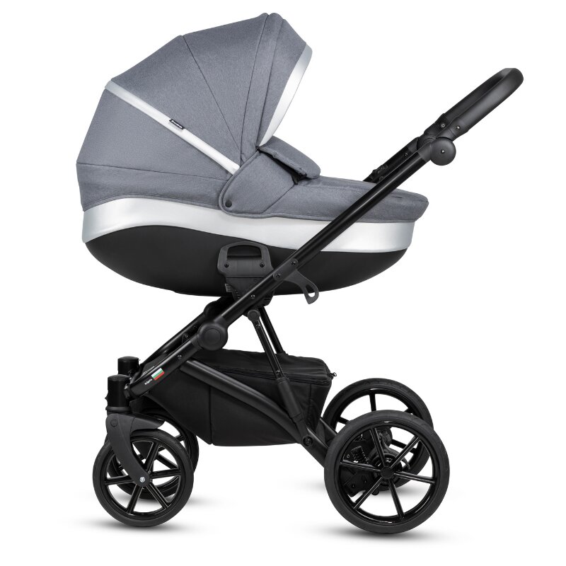 Buba Carucior pentru copii Zaza2 Dark Grey 2 in 1 cu suspensii scaun reversibil rucsac suport pahar plasa insecte si husa ploaie