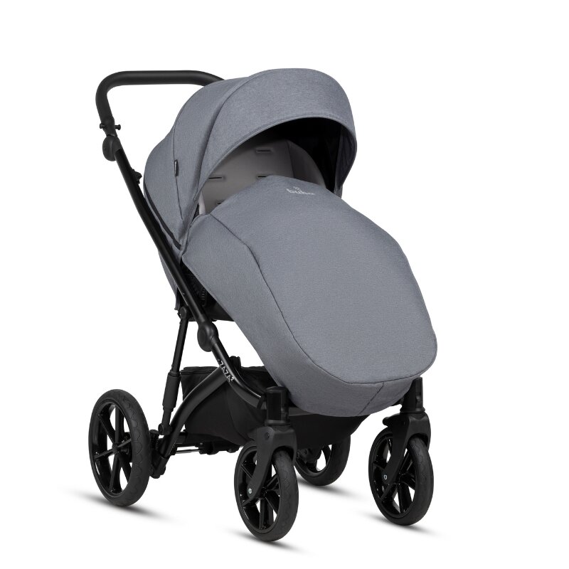 Buba Carucior pentru copii Zaza2 Dark Grey 2 in 1 cu suspensii scaun reversibil rucsac suport pahar plasa insecte si husa ploaie